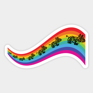 Rainbow Hippo Sticker